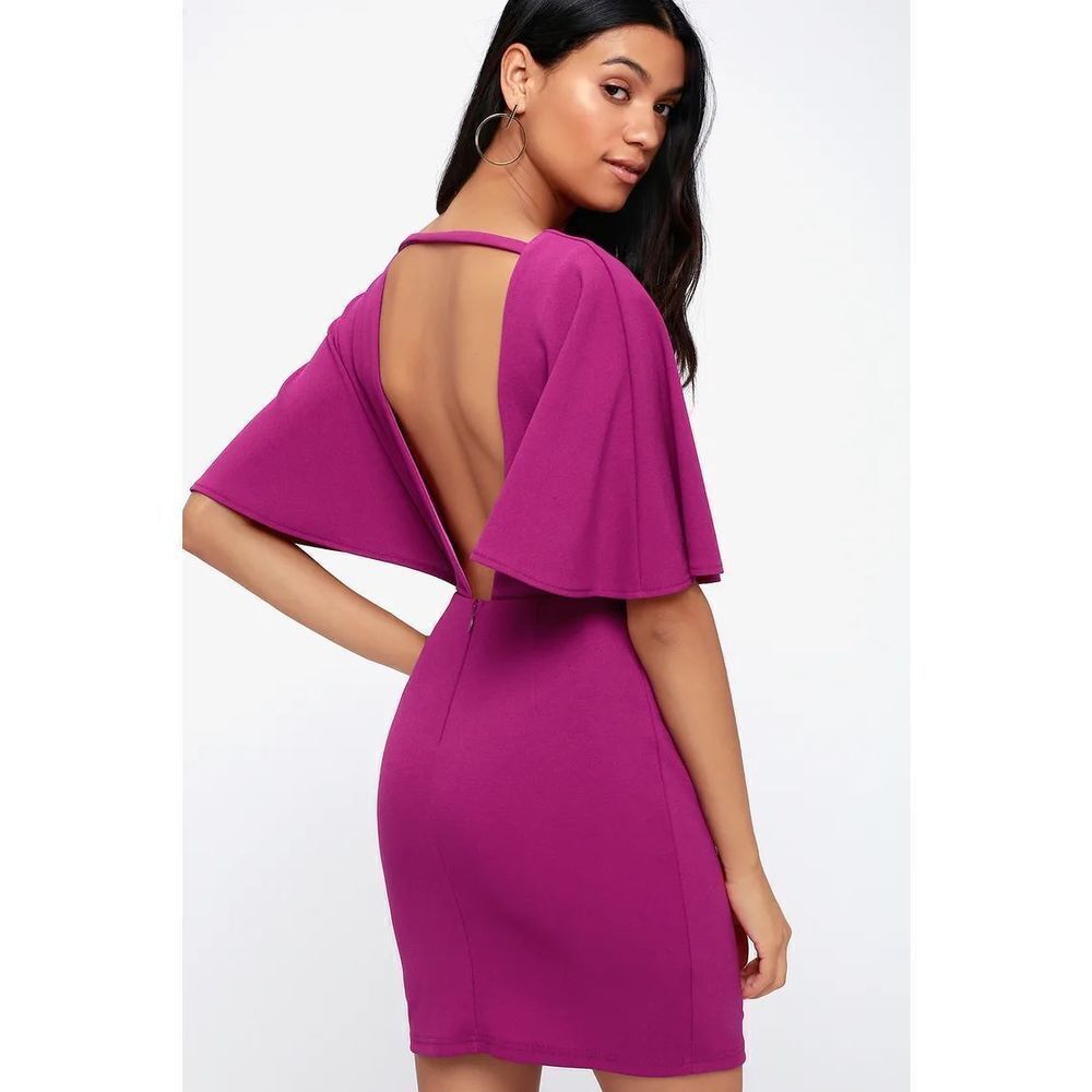 Magenta Backless Dress